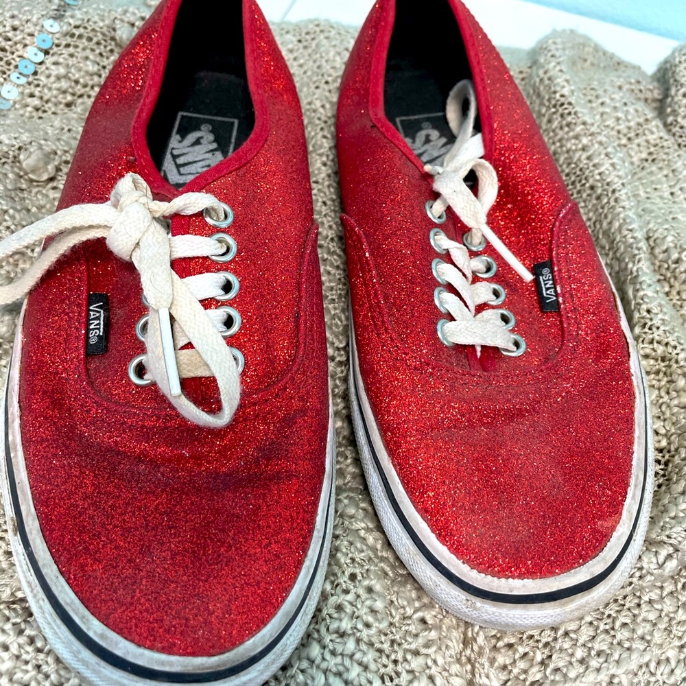 Glitter red vans